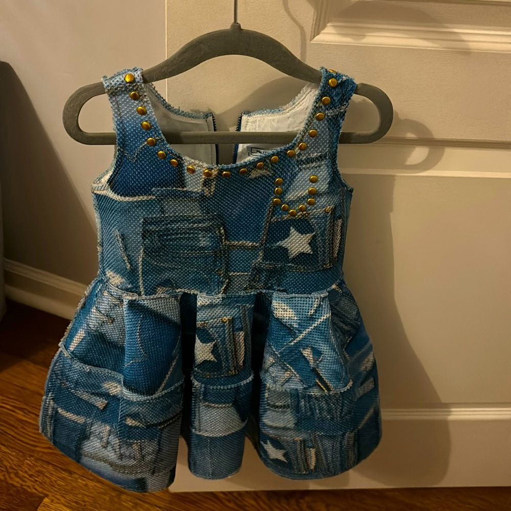 Mimi sol girls neoprene denim pattern dress